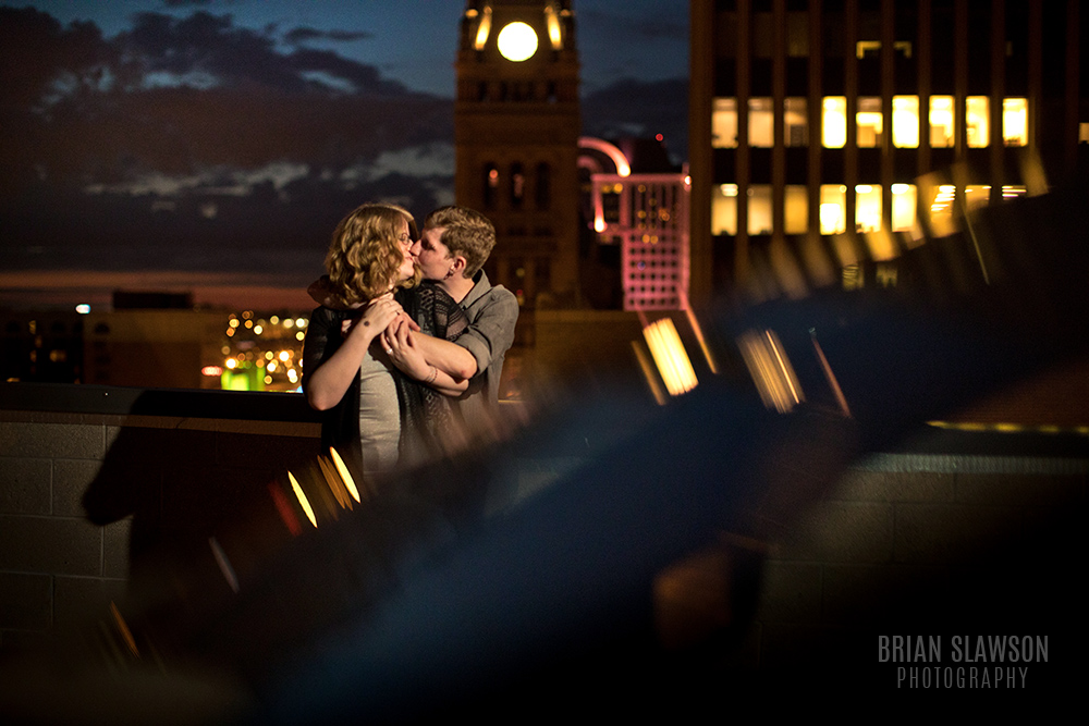 downtown milwaukee engagement shoot